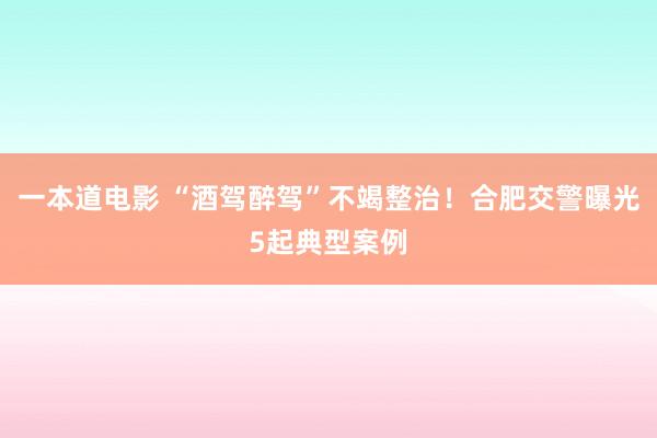 一本道电影 “酒驾醉驾”不竭整治！合肥交警曝光5起典型案例