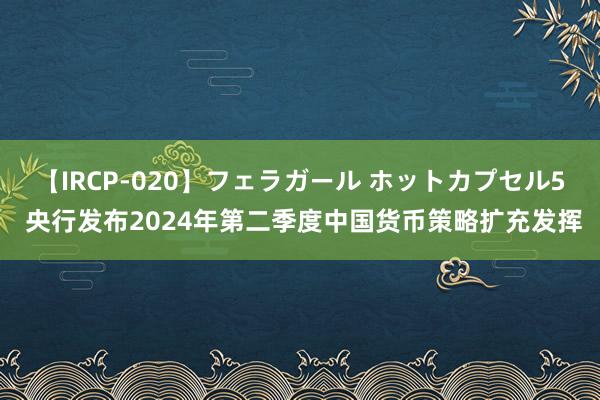 【IRCP-020】フェラガール ホットカプセル5 央行发布2024年第二季度中国货币策略扩充发挥