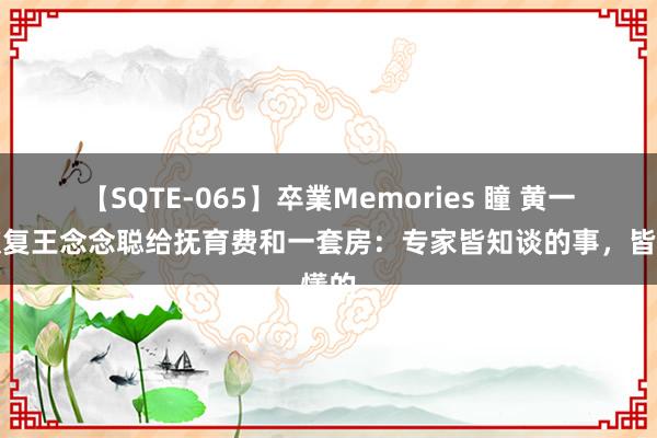 【SQTE-065】卒業Memories 瞳 黄一鸣恢复王念念聪给抚育费和一套房：专家皆知谈的事，皆懂的