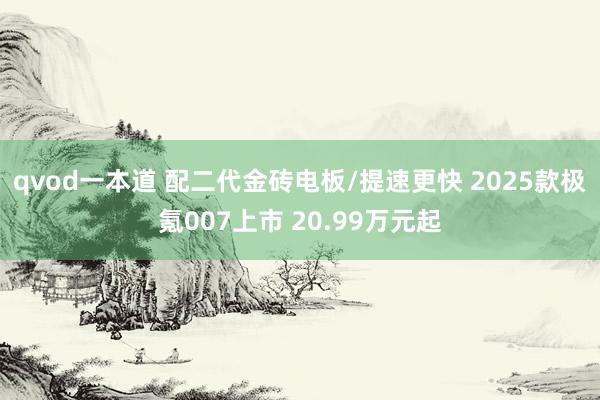 qvod一本道 配二代金砖电板/提速更快 2025款极氪007上市 20.99万元起