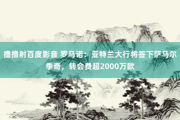 撸撸射百度影音 罗马诺：亚特兰大行将签下萨马尔季奇，转会费超2000万欧