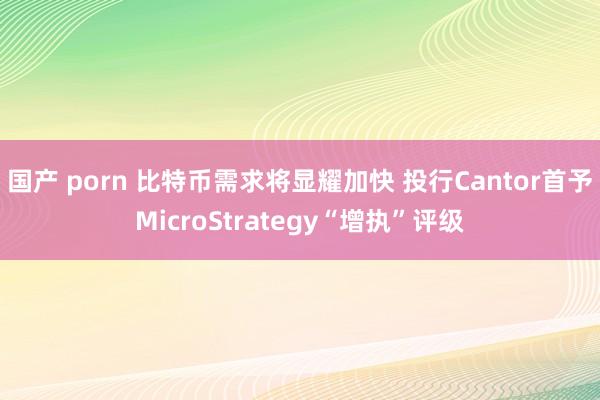 国产 porn 比特币需求将显耀加快 投行Cantor首予MicroStrategy“增执”评级