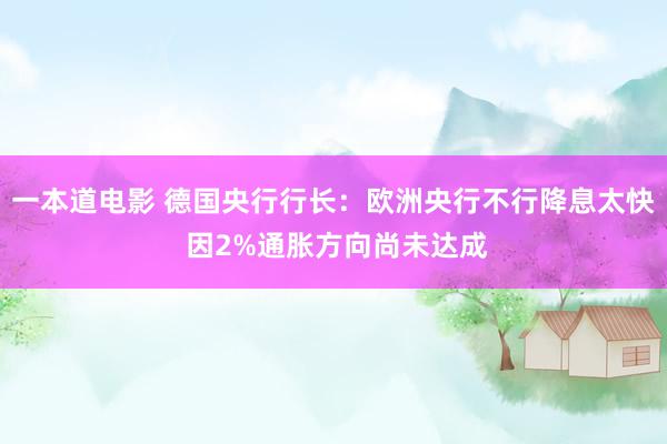 一本道电影 德国央行行长：欧洲央行不行降息太快 因2%通胀方向尚未达成