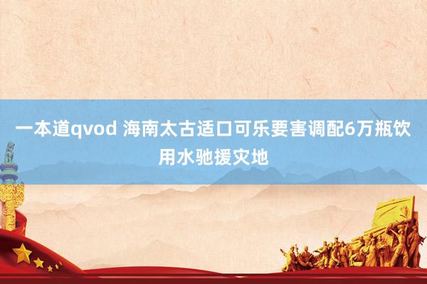 一本道qvod 海南太古适口可乐要害调配6万瓶饮用水驰援灾地